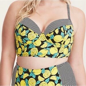 Torrid Lemon Print Bikini Top with Underwire